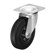 Колело промишлено Blickle полипропиленово с каучуков бандаж завиващо с планка 125 мм, 100 кг, LE-VPP 125R - product - 048 BKL 095