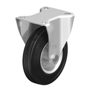 Колело промишлено Blickle метално с каучуков бандаж незавиващо с планка 125 мм, 100 кг, BE-VE 125R - product - 048 BKL 099