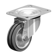 Колело промишлено Blickle метално с каучуков бандаж завиващо с планка 80 мм, 50 кг, LE-VE 80R - product - 048 BKL 091