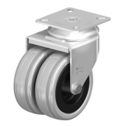 Полиамидно мебелно колело Blickle с каучуков бандаж, сдвоено, завиващо, с планка  75 мм, 100 кг, LDA-VPA 75G - product - 048 BKL 128