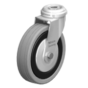 Колело промишлено Blickle полипропиленово с каучуков бандаж, сдвоено, завиващо с планка 100 мм, 70 кг, LRA-VPA 100K-FA - product - 048 BKL 259