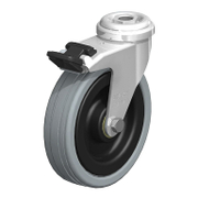 Колело промишлено Blickle полипропиленово завиващо с отвор и спирачка 100 мм, 70 кг, LRA-VPA 100K-FA-FI - product - 048 BKL 332