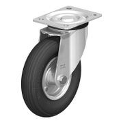 Колело промишлено Blickle метално с пневматична гума завиващо с планка 200 мм, 75 кг, L-P 200R - product - 048 BKL 354