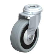 Колело промишлено Blickle полипропиленово с каучуков бандаж, сдвоено, завиващо с планка 75 мм, 60 кг, LRA-VPA 75K-FA - product - 048 BKL 381