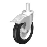 Колело промишлено Blickle метално с каучуков бандаж завиващо с щифт и спирачка 200 мм, 205 кг, LEZ-VE 200R-27-FI - product - 048 BKL 428