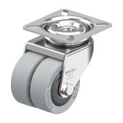 Колело промишлено Blickle полипропиленово с каучуков бандаж, сдвоено, завиващо с планка 50 мм, 70 кг, LDA-VPA 50K - product - 048 BKL 493