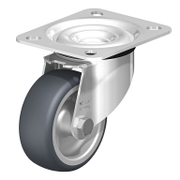 Колело промишлено Blickle полипропиленово с каучуков бандаж завиващо с планка 80 мм, 100 кг, LE-TPA 80G - product - 048 BKL 518