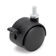 Полиамидно мебелно колело Kama сдвоено, завиващо с болт и спирачка  40 мм, 20 кг - product - 048 KMA 466