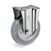 Колело промишлено Tellure Rota метално с каучуков бандаж незавиващо с планка 125 мм, 130 кг, Series 23 - product - 048 MIP 099