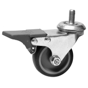 Полиамидно мебелно колело Tellure Rota с каучуков бандаж, завиващо, с болт и спирачка  50 мм, 35 кг, 37 - product - 048 MIP 244