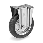 Колело промишлено Tellure Rota метално с каучуков бандаж незавиващо с планка 200 мм, 230 кг, Series 53 - product - 048 MIP 274