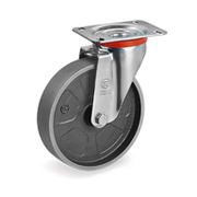 Колело промишлено Tellure Rota чугунено завиващо с планка 100 мм, 200 кг, Series 69 - product - 048 MIP 281