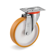 Колело промишлено Tellure Rota полиамидно с полиуретанов бандаж завиващо с планка 100 мм, 200 кг, Series 66 - product - 048 MIP 348