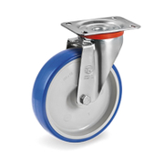 Колело промишлено Tellure Rota полиамидно с TPU бандаж завиващо с планка 100 мм, 120 кг, Series 61 - product - 048 MIP 362