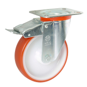 Колело промишлено Tellure Rota полиамидно с полиуретанов бандаж завиващо с планка и спирачка 125 мм, 220 кг, Series 60 - product - 048 MIP 374