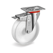 Колело промишлено Tellure Rota полиамидно завиващо с планка и спирачка 100 мм, 200 кг, Series 68 - product - 048 MIP 383