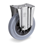 Колело промишлено Tellure Rota полипропиленово с каучуков бандаж, незавиващо с планка 160 мм, 150 кг, Series 22 - product - 048 MIP 401