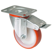 Колело промишлено Tellure Rota полиамидно с полиуретанов бандаж завиващо с планка и спирачка 100 мм, 170 кг, Series 60 - product - 048 MIP 403