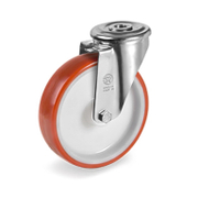 Колело промишлено Tellure Rota полиамидно с полиуретанов бандаж завиващо с отвор 80 мм, 120 кг, Series 60 - product - 048 MIP 496