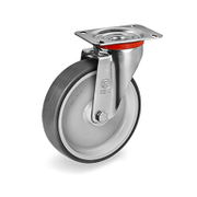 Колело промишлено Tellure Rota полиамидно с TPU бандаж завиващо с планка 100 мм, 100 кг, Series 52 - product - 048 MIP 567