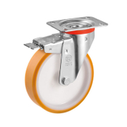 Колело промишлено Tellure Rota полиамидно с полиуретанов бандаж завиващо с планка INOX и плъзгащ лагер 100 мм, 200 кг, Series 66 - product - 048 MIP 722