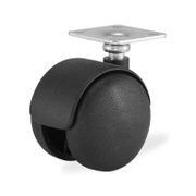 Полиамидно мебелно колело Kama сдвоено, завиващо, с планка  30 мм, 15 кг - product - 048 VLR 234