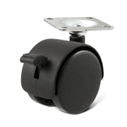 Полиамидно мебелно колело Ningbo Calatic Hardware Co сдвоено, завиващо, с планка и спирачка  40 мм, 20 кг, PA - product - 048 VLR 468