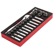 Гедоре комплект Milwaukee вложки с тресчотка  28 бр., 10-24 мм, 1/2 - product - 050 MLA 124