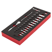 Гедоре комплект Milwaukee вложки с тресчотка  28 бр., 5-15 мм, 1/4 - product - 050 MLA 125