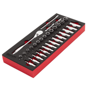 Гедоре комплект Milwaukee вложки с тресчотка  32 бр., 6-19 мм, 3/8 - product - 050 MLA 126