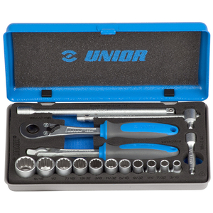 Гедоре комплект Unior вложки с тресчотка 16 бр., 3/6" - 9/16" х 1/4", 188BI12P16INCH