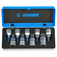 Гедоре комплект Unior вложки с накрайници  9 бр., 5-17 мм х 1/2", 192/14