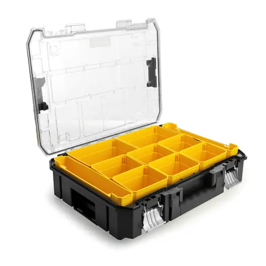 Органайзер за консумативи DeWALT пластмасов с прегради  440x337x119 мм, черен, TSTAK