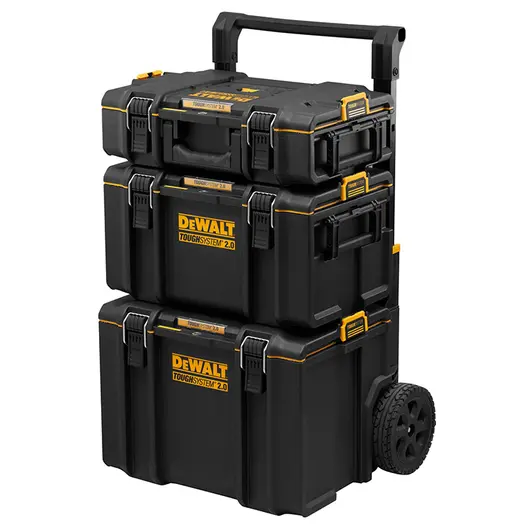 Куфар DeWALT за инструменти пластмасов на колела комплект 3 бр., 500x554x1150 мм, 150 кг, черен, Toughsystem 2.0