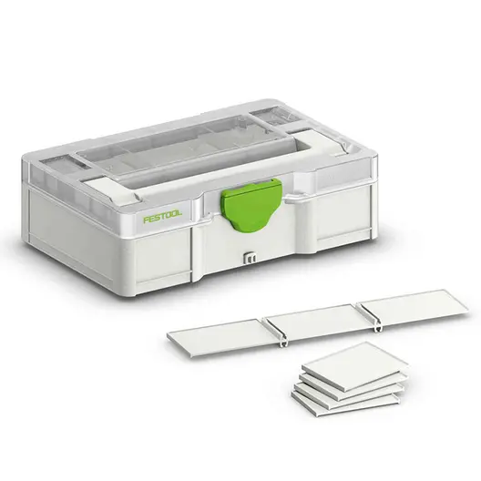 Органайзер за консумативи Festool пластмасов с прегради  265x171x71 мм, 5 кг, бял, Systainer3 SYS3 S 76 TRA