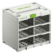 Стойка Festool за органайзери за консумантиви пластмасова  за Systainer3 S 76 и MINI-Systainer, 396x296x330 мм, 20 кг, бяла, Systainer3 SYS3-RK/6 M 337 - product - 054 FST 509
