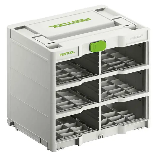Стойка Festool за органайзери за консумантиви пластмасова  за Systainer3 S 76 и MINI-Systainer, 396x296x330 мм, 20 кг, бяла, Systainer3 SYS3-RK/6 M 337