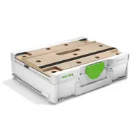 Пластмасов куфар Festool за инструменти работна маса  396x296x112 мм, 40 кг, бял, Systainer3 SYS3-MFT M 112