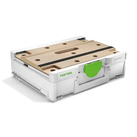 Пластмасов куфар Festool за инструменти работна маса  396x296x112 мм, 40 кг, бял, Systainer3 SYS3-MFT M 112