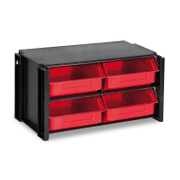 Шкаф модулен Tayg пластмасов за консумативи с 4 чекмеджета 360х170х190 мм, червен - product - 054 TEK 151