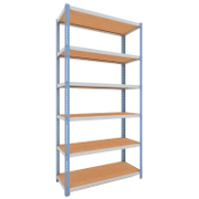 Стелаж Tayg с рафтове метален 6 рафта 1200x450x2000 мм, 150 кг, син, 1206 - product - 054 TEK 502