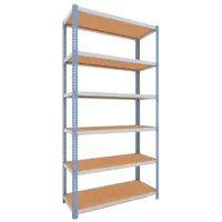 Стелаж Tayg с рафтове метален 6 рафта 1200x450x2000 мм, 150 кг, син, 1206