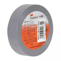Лента 3M електроизолационна  19 мм, 20 м, сива, PVC, Temflex 1500