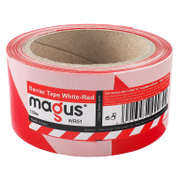 Лента сигнално-маркировъчна Magus полиетиленова  червено и бяло, 70мм х 100м - product - 058 ACM 316