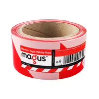 Лента сигнално-маркировъчна Magus полиетиленова  червено и бяло, 70мм х 200м
