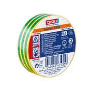 Лента Tesa електроизолационна  19 мм, 20 м, жълто-зелена, PVC, Professional 53988 - product - 058 FNA 156