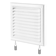 Решетка вентилационна Vents правоъгълна PVC  154x154 мм, бяла, MV 100 RS - product - 061 DTR 574