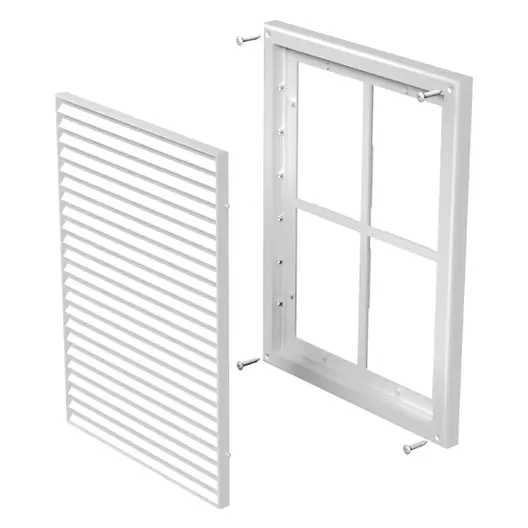 Решетка вентилационна Vents правоъгълна PVC  299x221 мм, бяла, MV 160 s