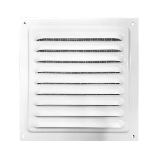 Решетка вентилационна Vents квадратна метална за стена  150x150 мм, бяла, MVM 150