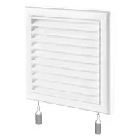 Решетка вентилационна Vents правоъгълна PVC  187x187 мм, бяла, MV 120 vrs